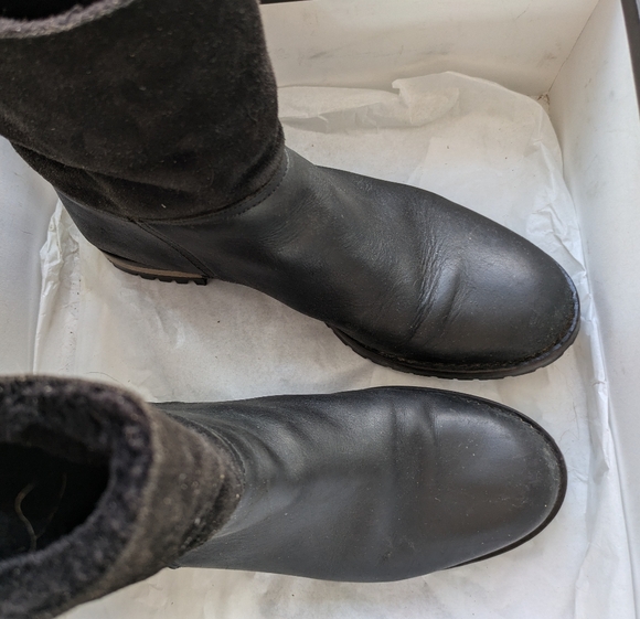 Fabianelli Italian Made Leather Side zip Shearling Lined Ankle Boots sz 38 7 1/2 - Picture 14 of 14